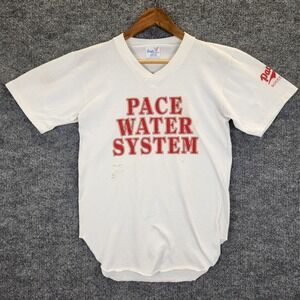 Vintage Pace Soccer Club Eagle Sportswear Shirt Boys M White Single Stitch USA